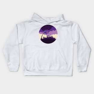 Night storm landscape with tree Kids Hoodie